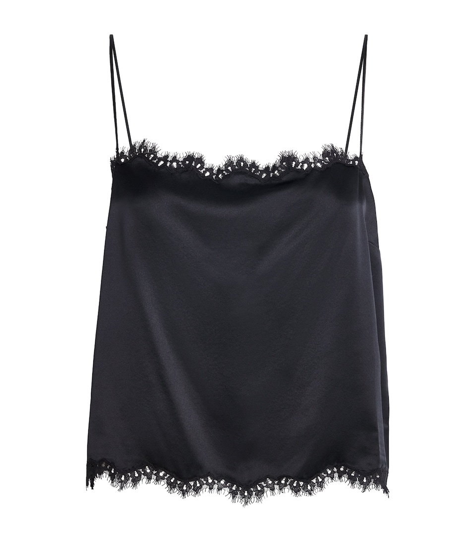 Silk Lace-Trim Loure Top