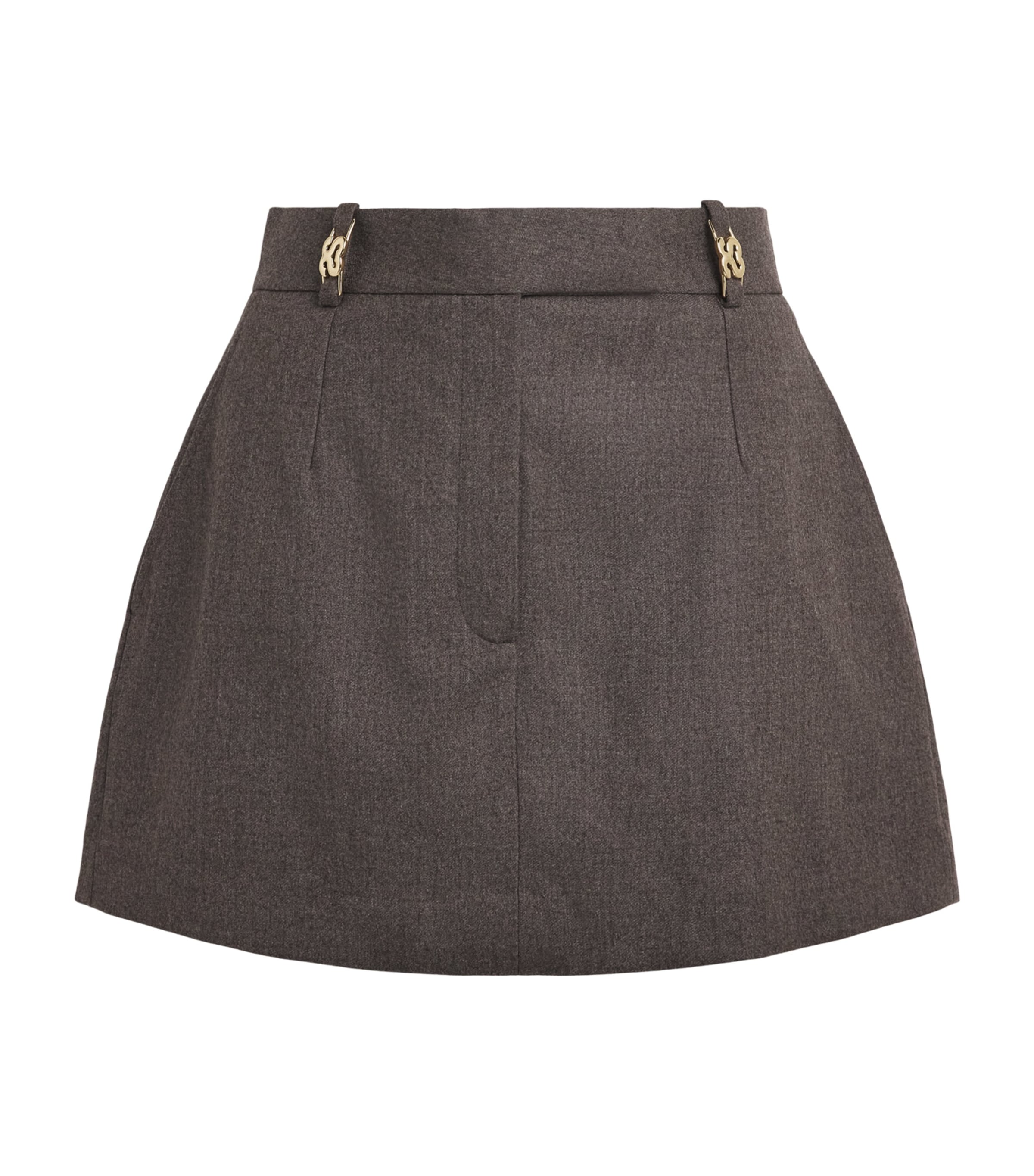 Sandro Paris Womens Wool Mini Skort Greige