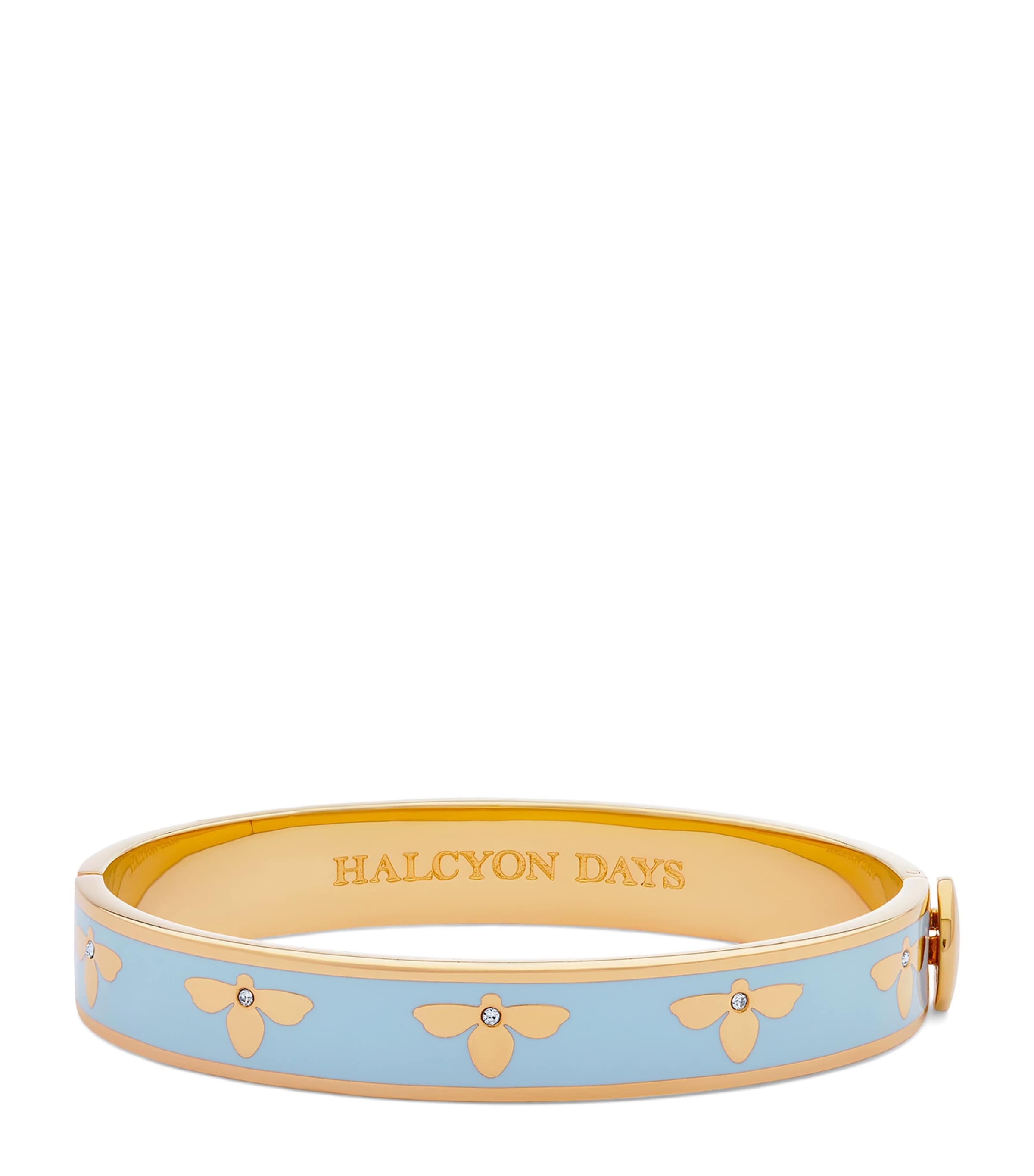 Gold-Plated Enamel Bee Bangle