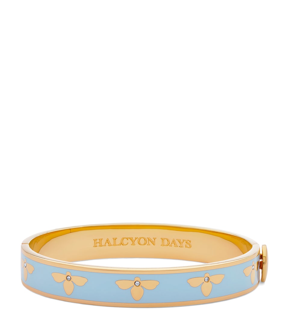 Gold-Plated Enamel Bee Bangle