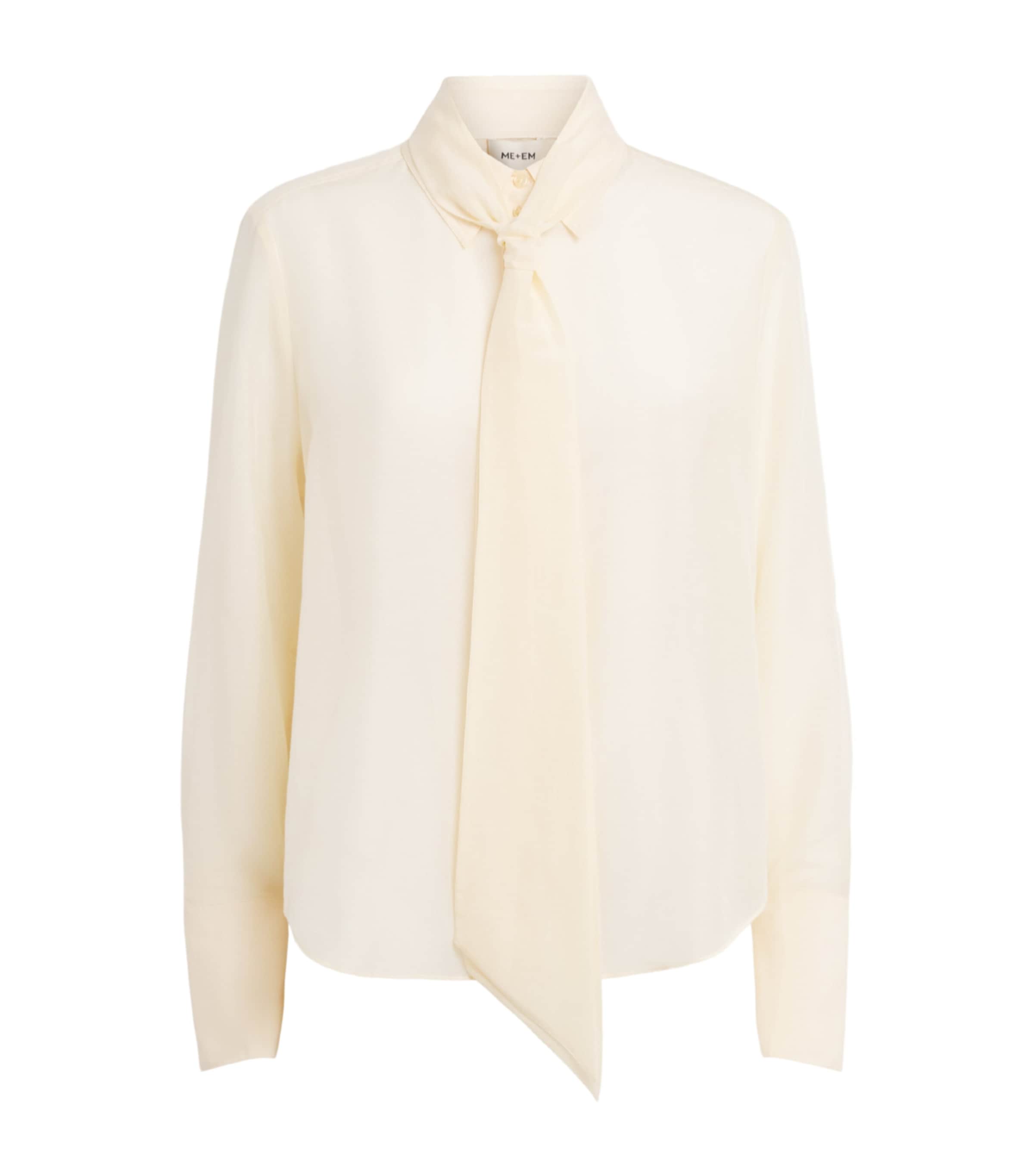 ME+EM Womens Cotton-Silk Cloud Layering Shirt Warm Cream