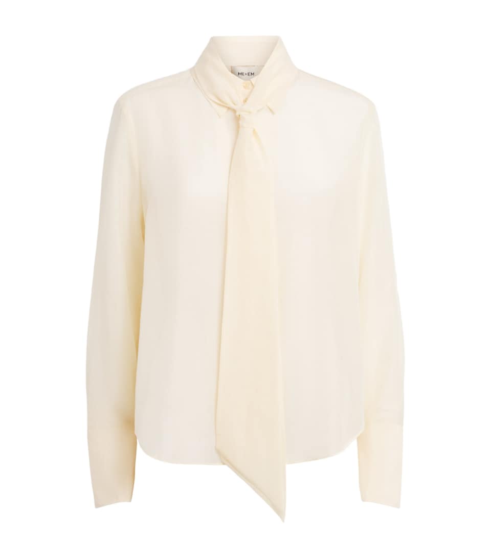 ME+EM Womens Cotton-Silk Cloud Layering Shirt Warm Cream
