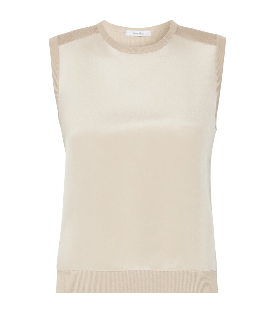 Max Mara Womens Silk-Cashmere Tank Top Stone