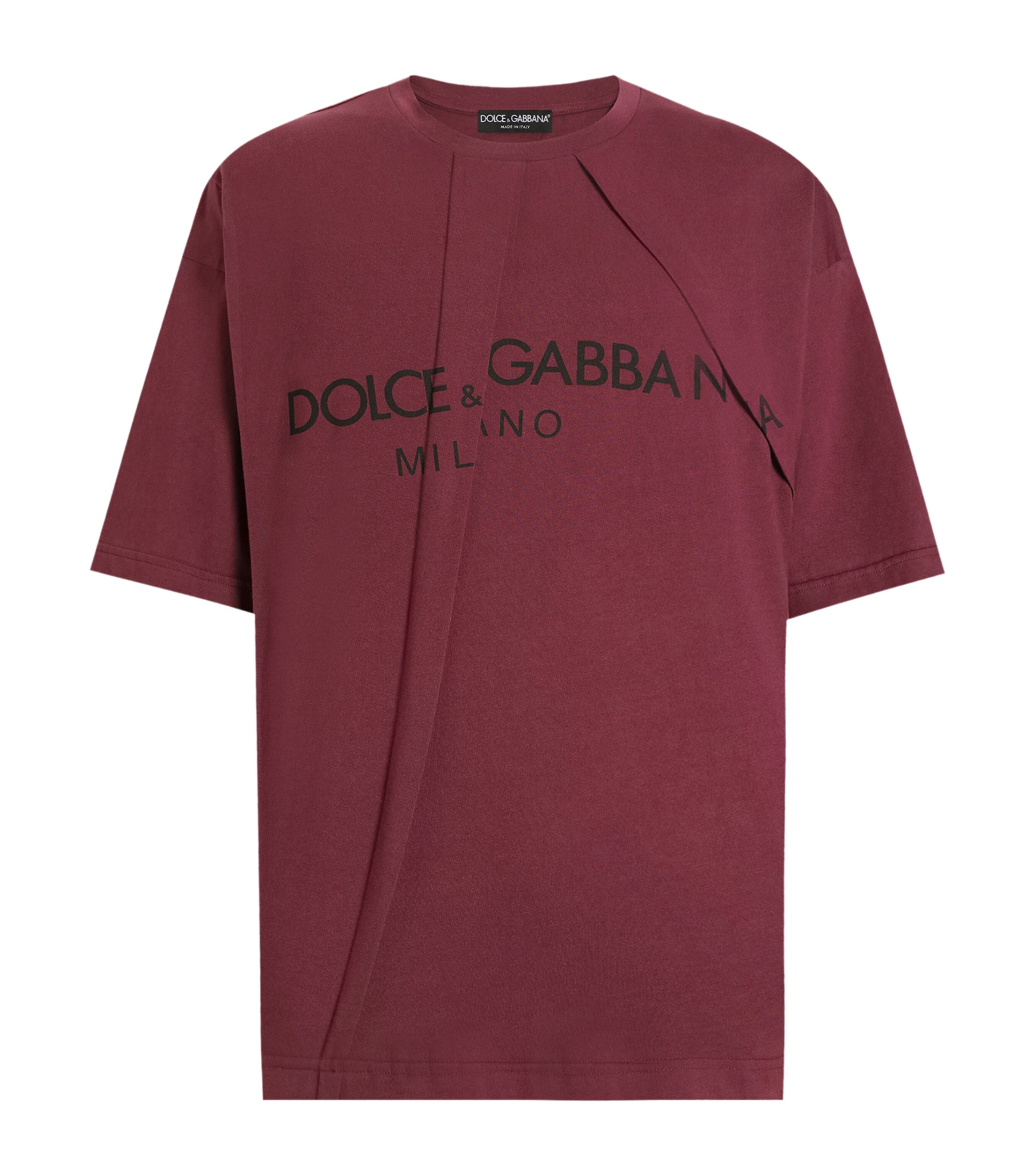 Cotton Pleated Logo T-Shirt