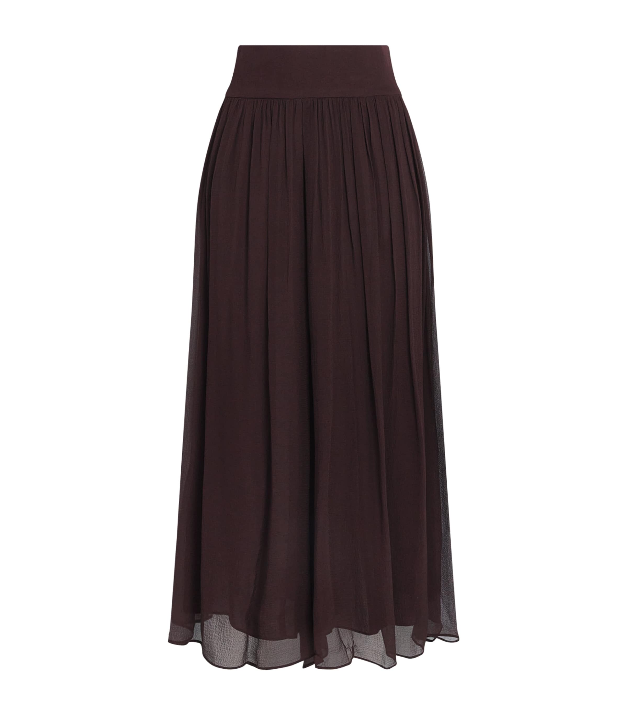 Joseph Womens Silk Chiffon Ale Trousers Mahogany