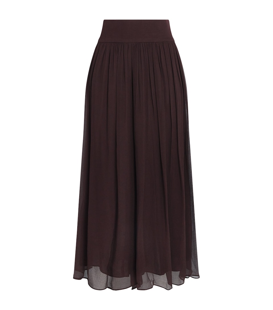 Joseph Womens Silk Chiffon Ale Trousers Mahogany