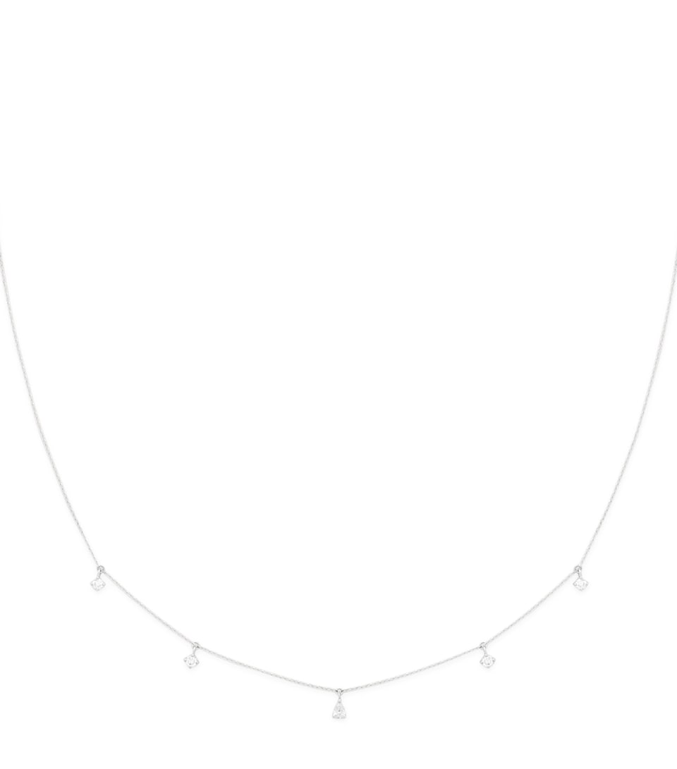 Astrid & Miyu White Gold and Diamond Pear Charm Necklace Gold