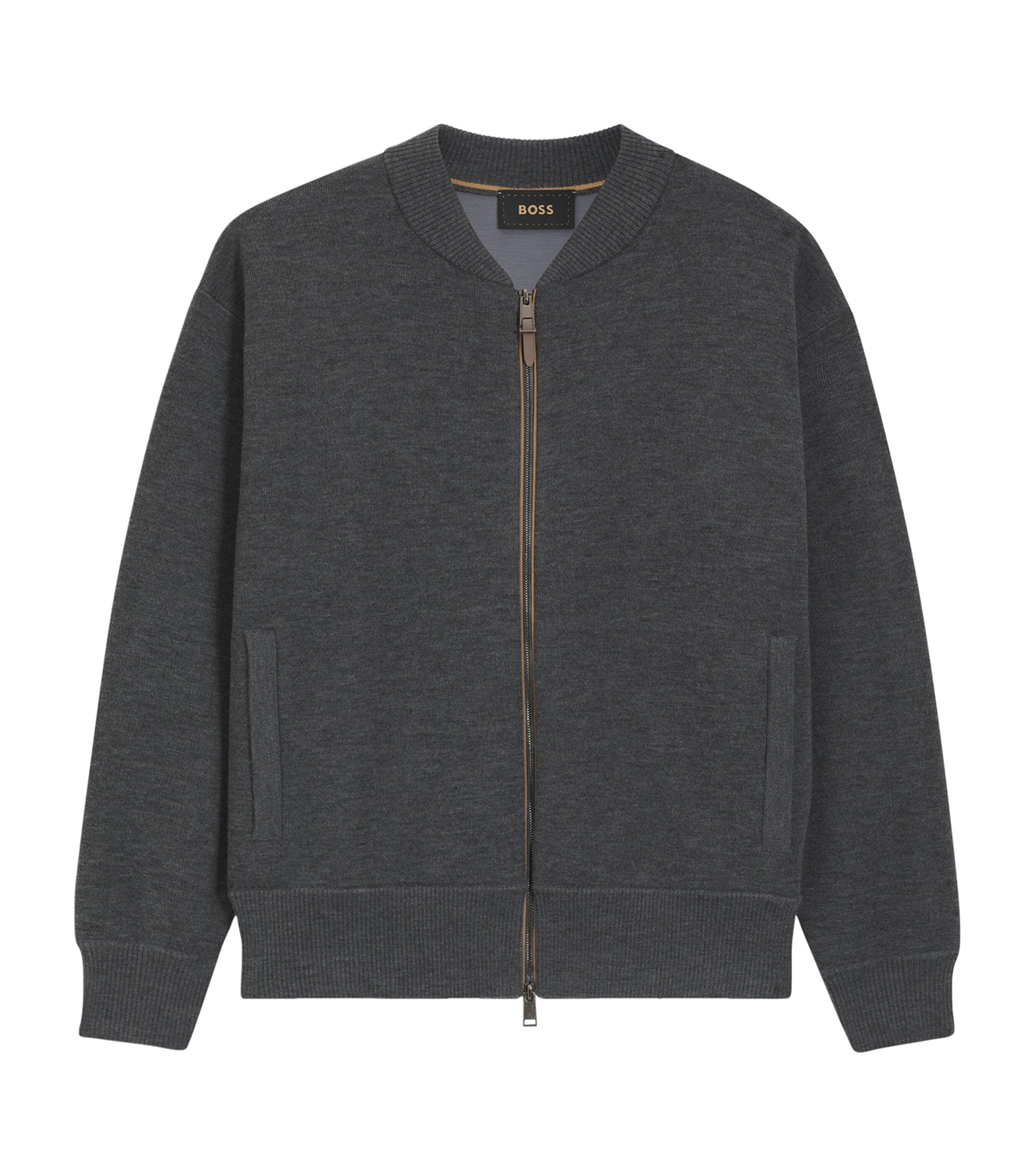Wool-Blend Relaxed Bomber Jacket