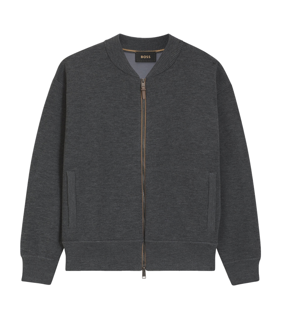 Wool-Blend Relaxed Bomber Jacket