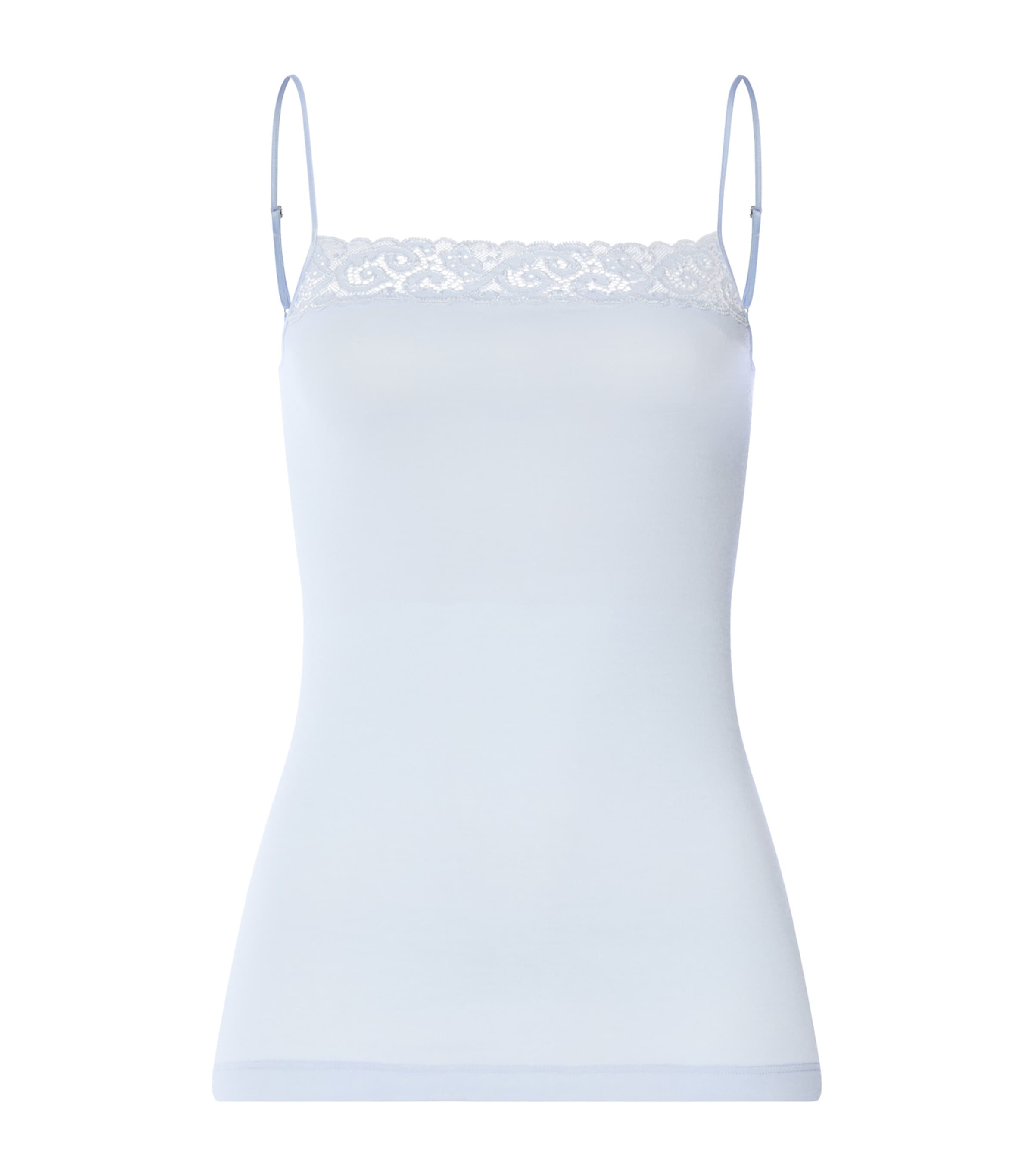 Hanro Womens Cotton Moments Tank Top Blue Dove