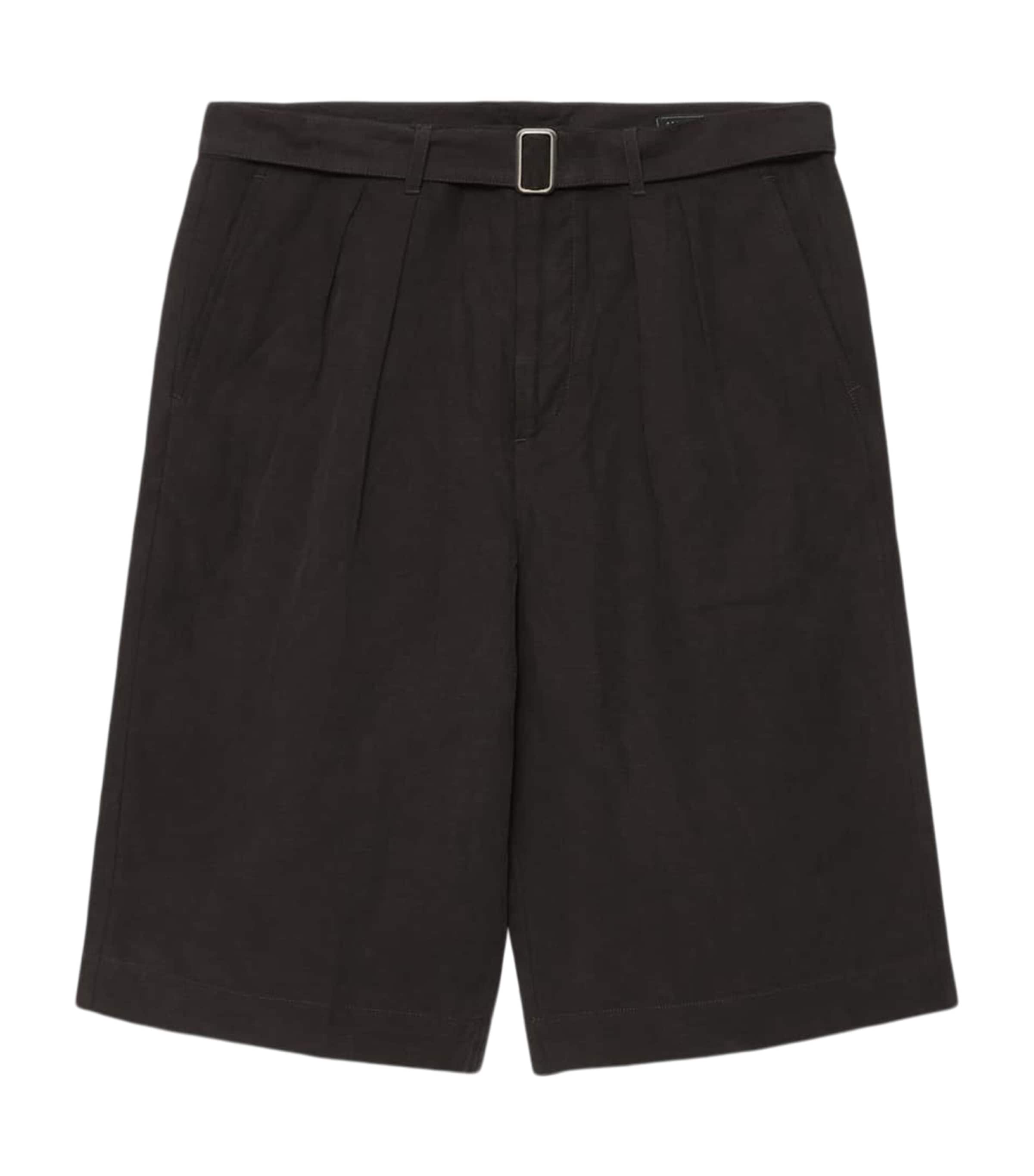 AllSaints Mens Lyocell-Linen Marko Shorts Coal Black