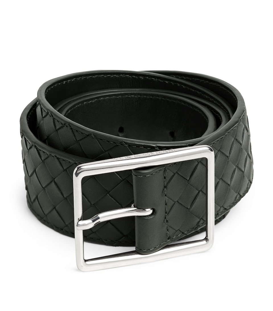 Bottega Veneta Leather Intrecciato Piccolo Belt