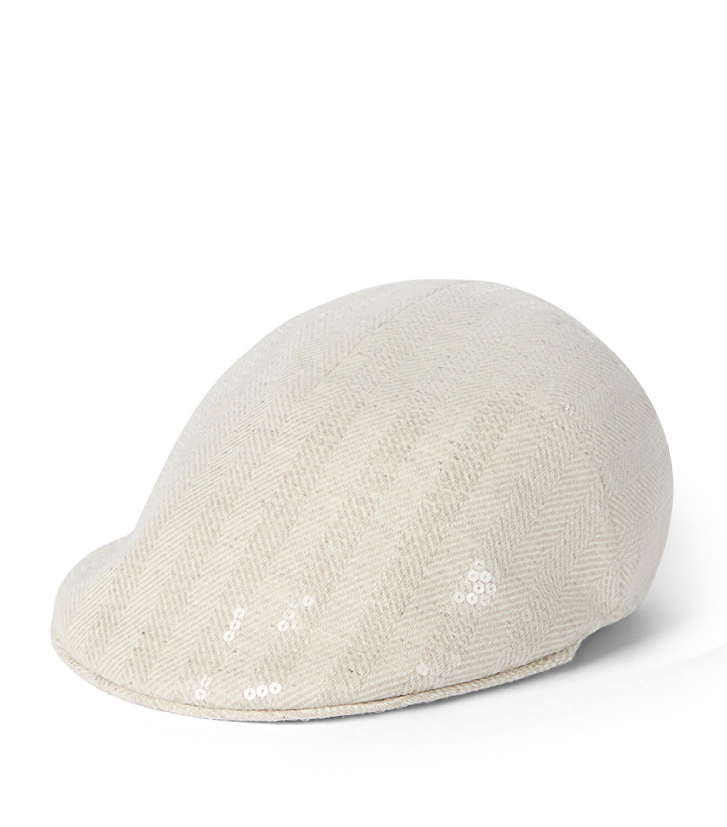 Wool-Cashmere Embellished Flat Cap