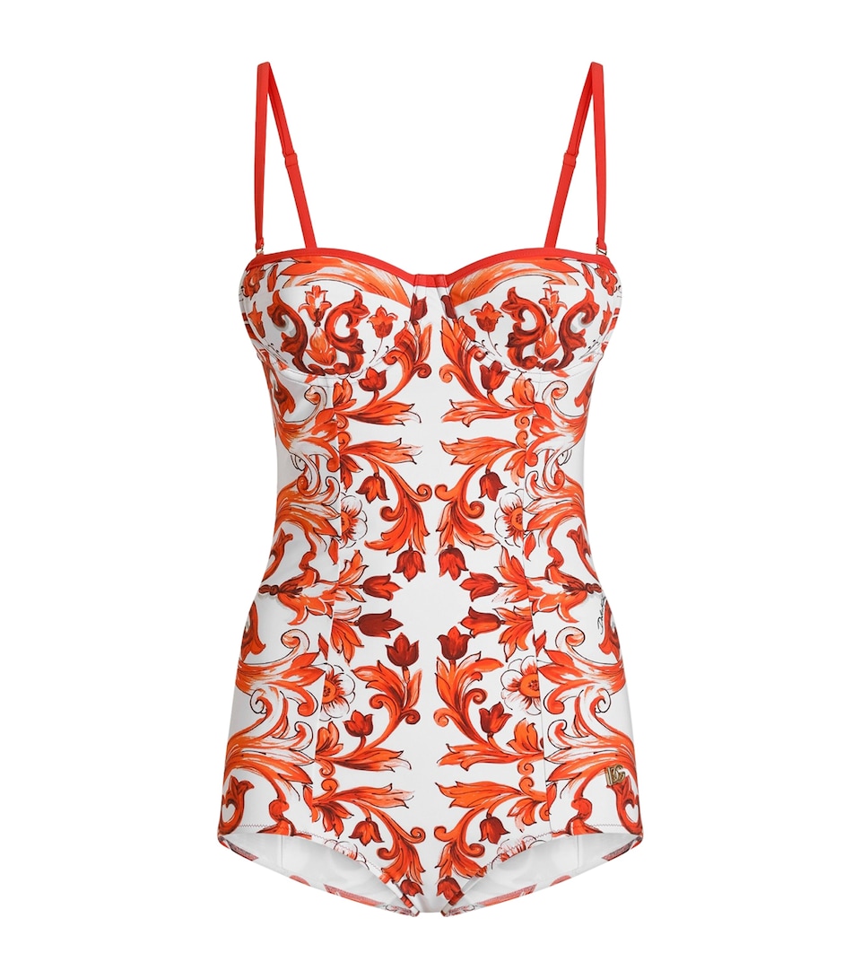Dolce&Gabbana Womens Majolica Balconette Underwired Swimsuit Mix Maiolica O