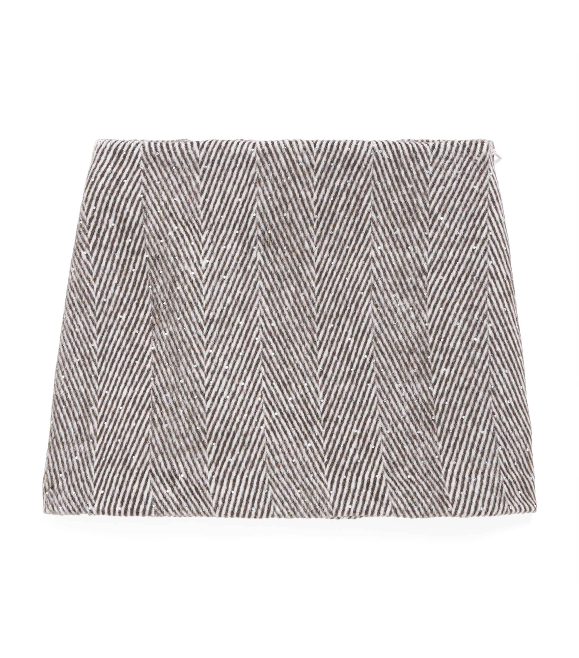 Embellished Herringbone Mini Skirt (2-14 Years)