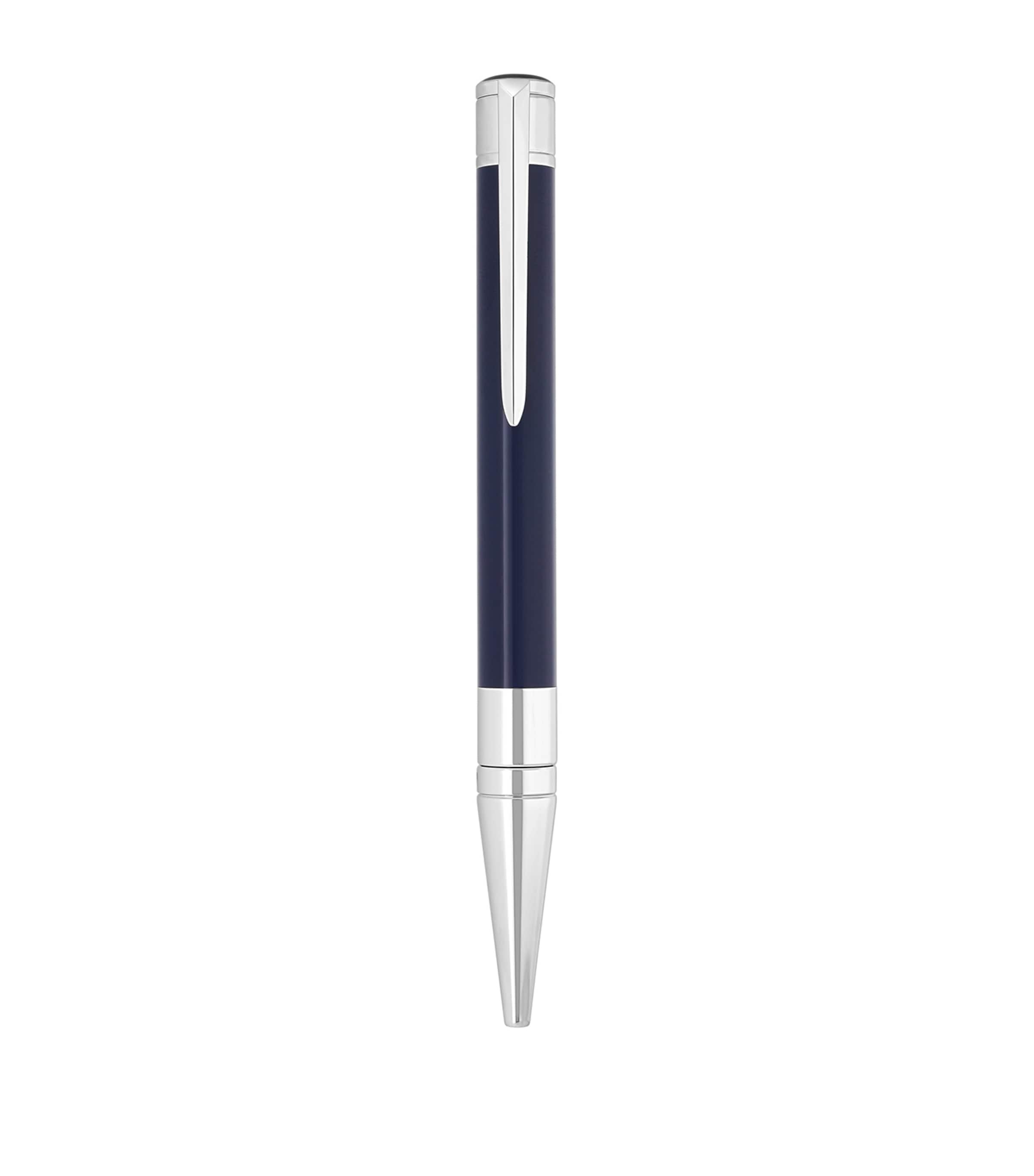 S.T. Dupont Initial Ballpoint Pen Blue & Chrome