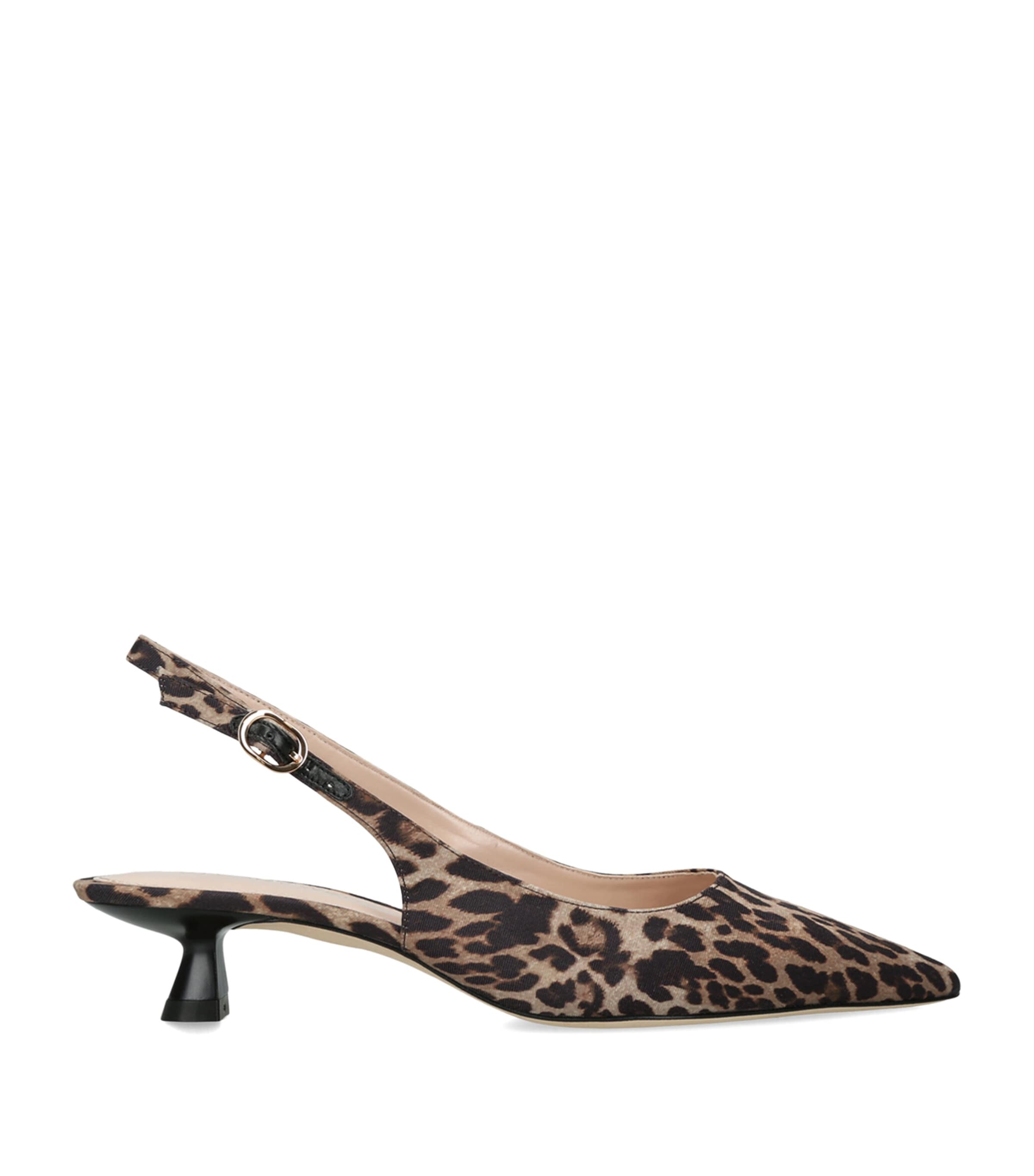 Stuart Weitzman Leopard Stuart Sculpt Slingback Pumps 35 Brown/oth