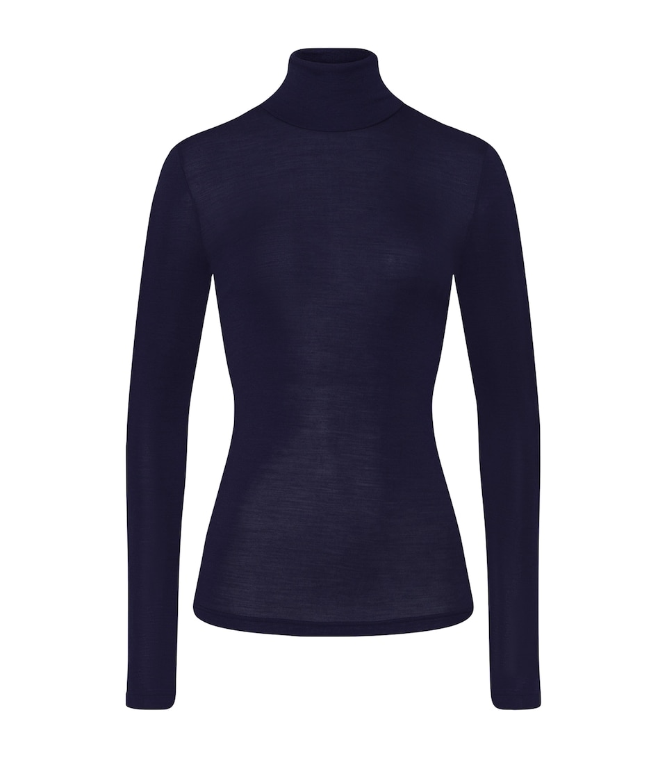 Woolen Silk Roll-Neck Top