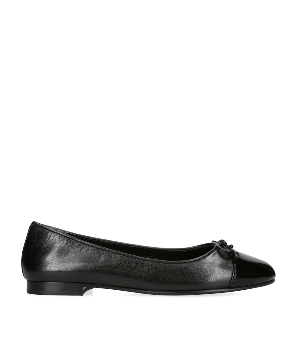 Leather Bow Ballet Flats