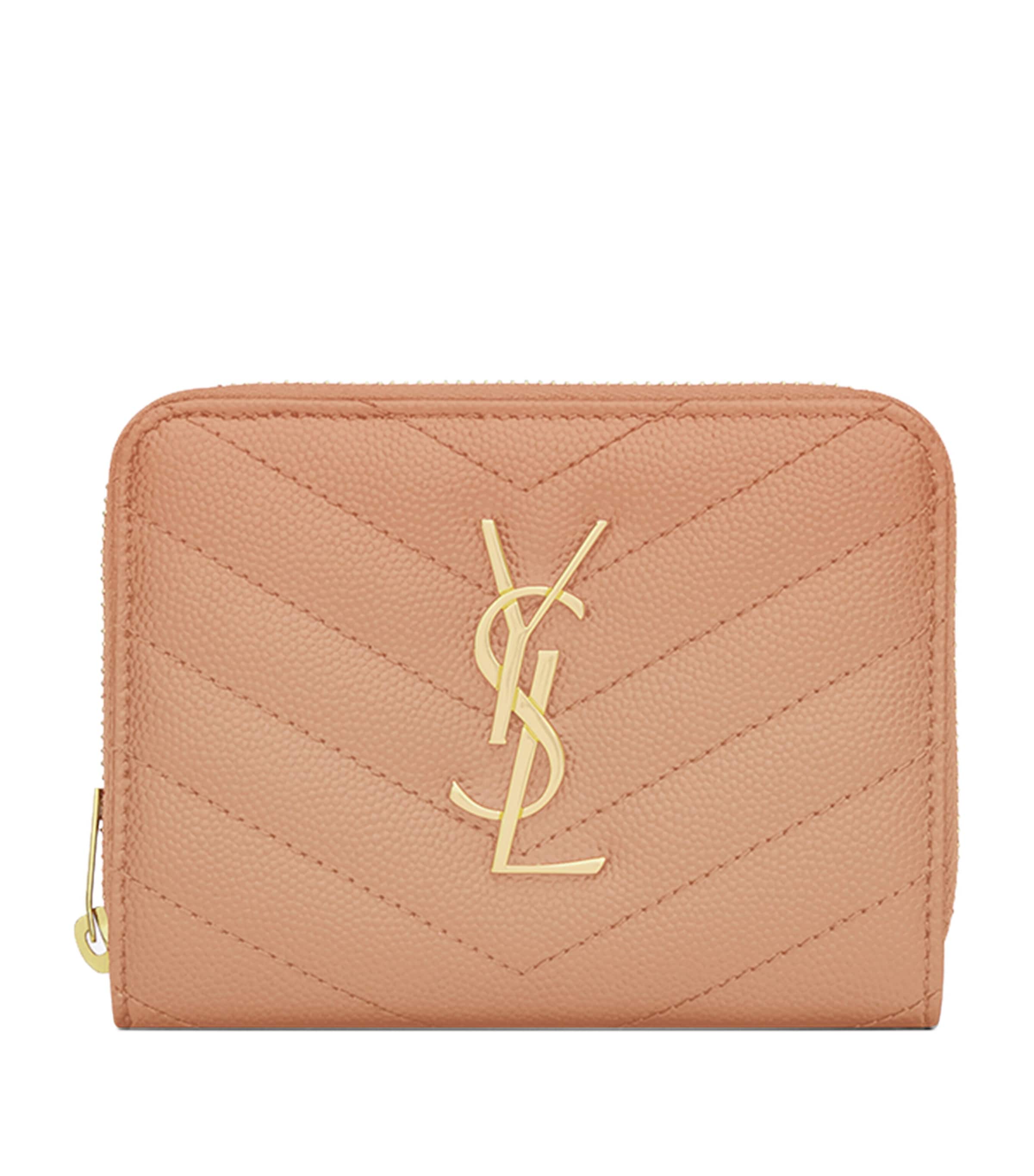 Saint Laurent Small Monogram Matelassé Zip-Around Wallet