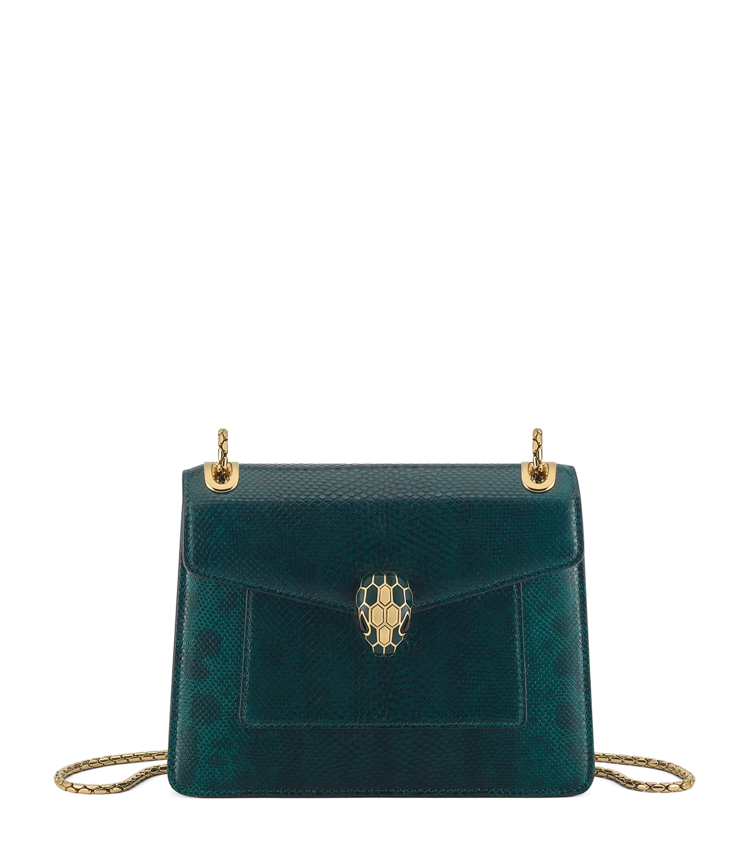 Bvlgari Karung Leather Serpenti Forever Cross-Body Bag Green