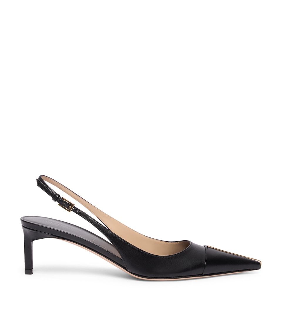 TOM FORD Womens Goat Leather T Slingback Pumps Naa