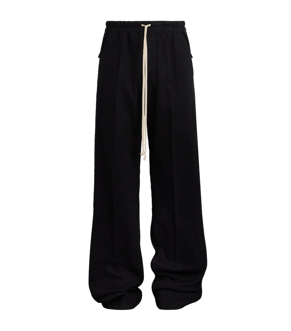 Rick Owens Mens Cotton-Wool Dietrich Sweatpants Black