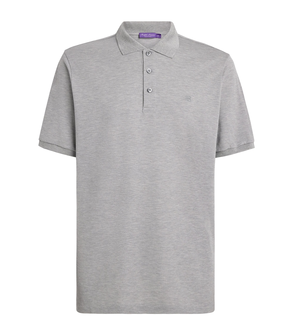 Ralph Lauren Purple Label Mens Cotton Polo Shirt Grey