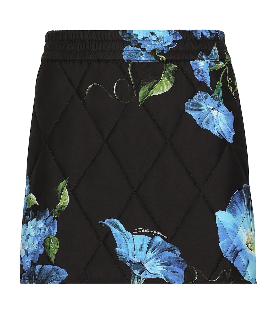 Floral Quilted Mini Skirt
