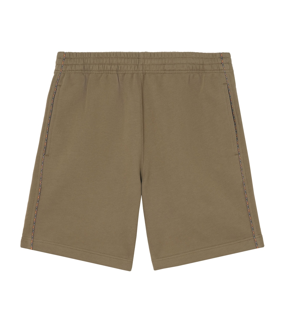 Burberry Mens Cotton Check-Trim Sweatshorts Finch Brown