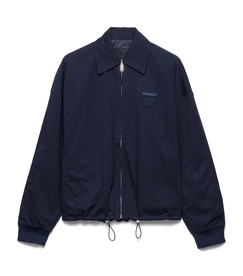 Prada Womens Cotton Reversible Blouson Jacket Blue