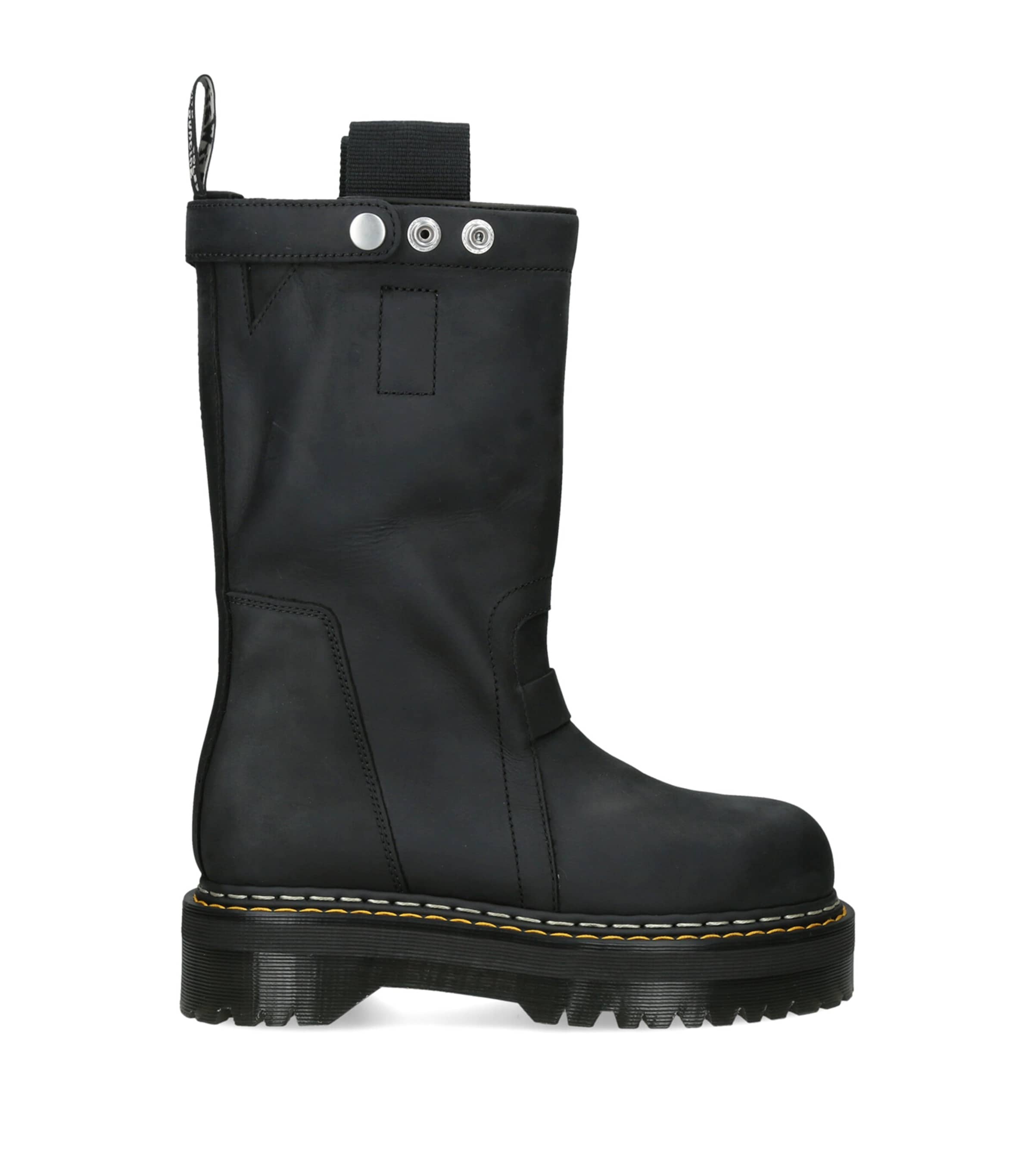 Rick Owens x Dr. Martens Nubuck Quad Sole Ankle Boots Black