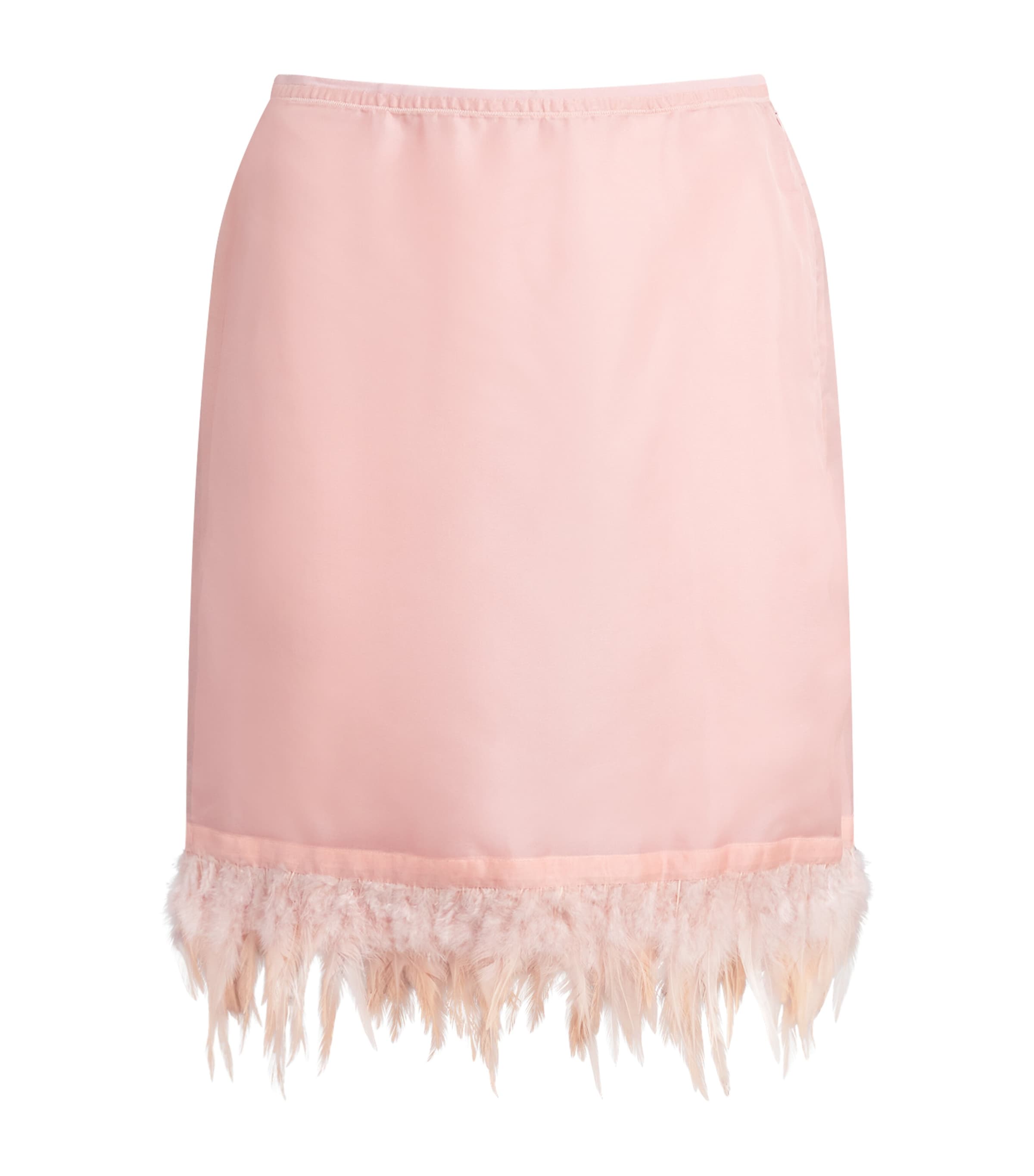 STAUD Womens Silk Feather-Trim Lark Skirt Sdrs Sandrose