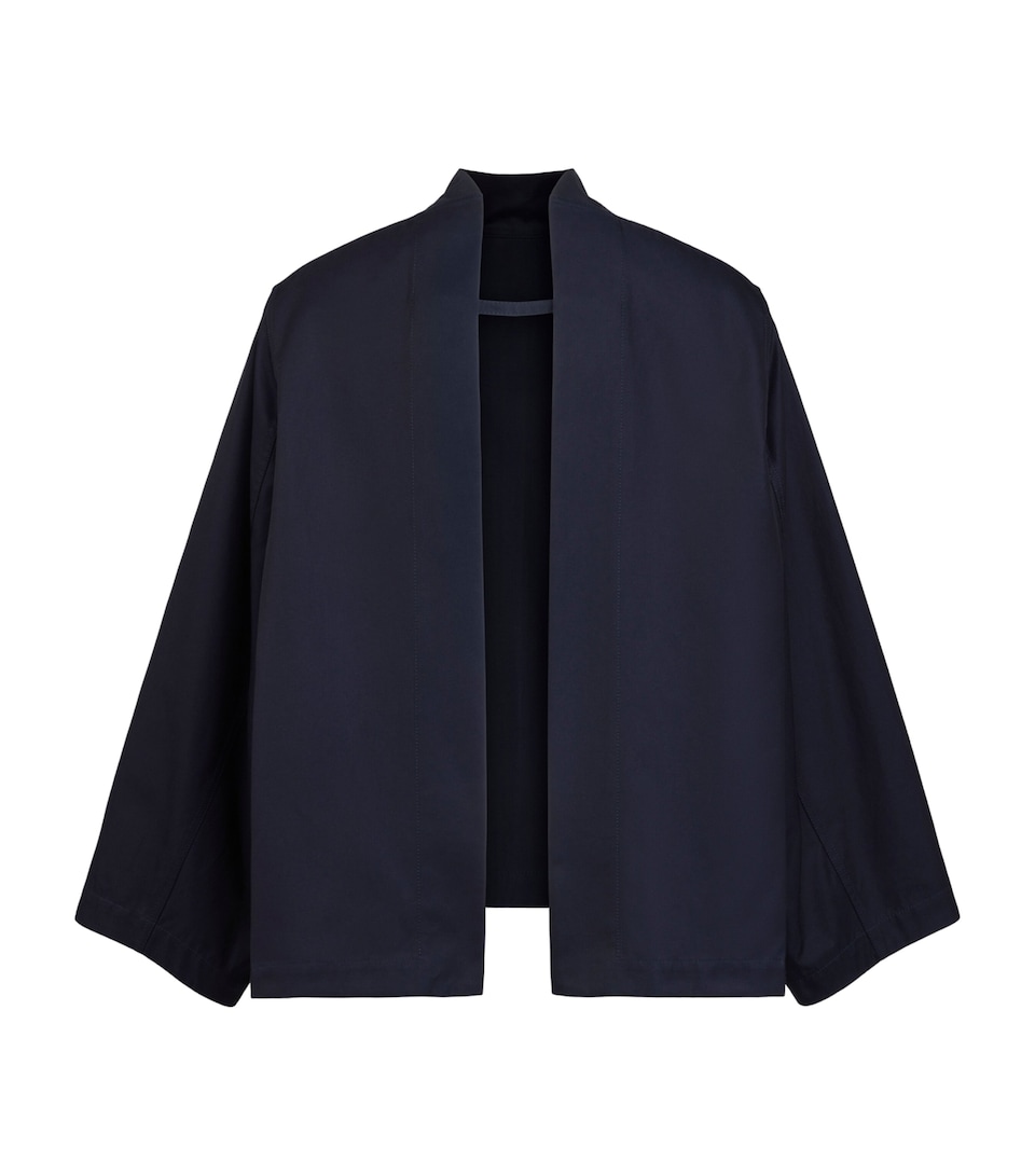 Alaïa Womens Cotton-Satin Reverse Jacket Minuit