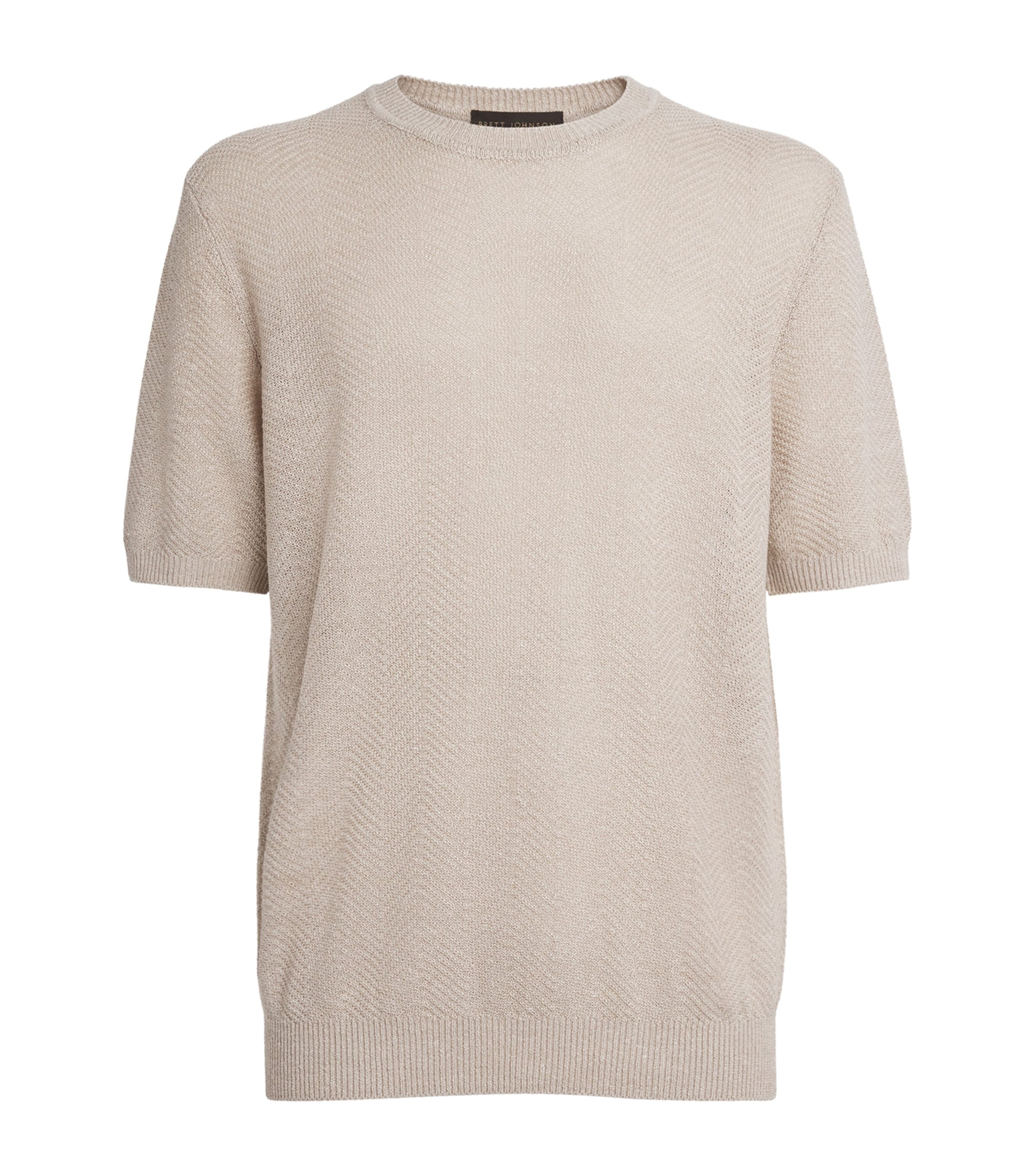 Linen-Silk Herringbone T-Shirt