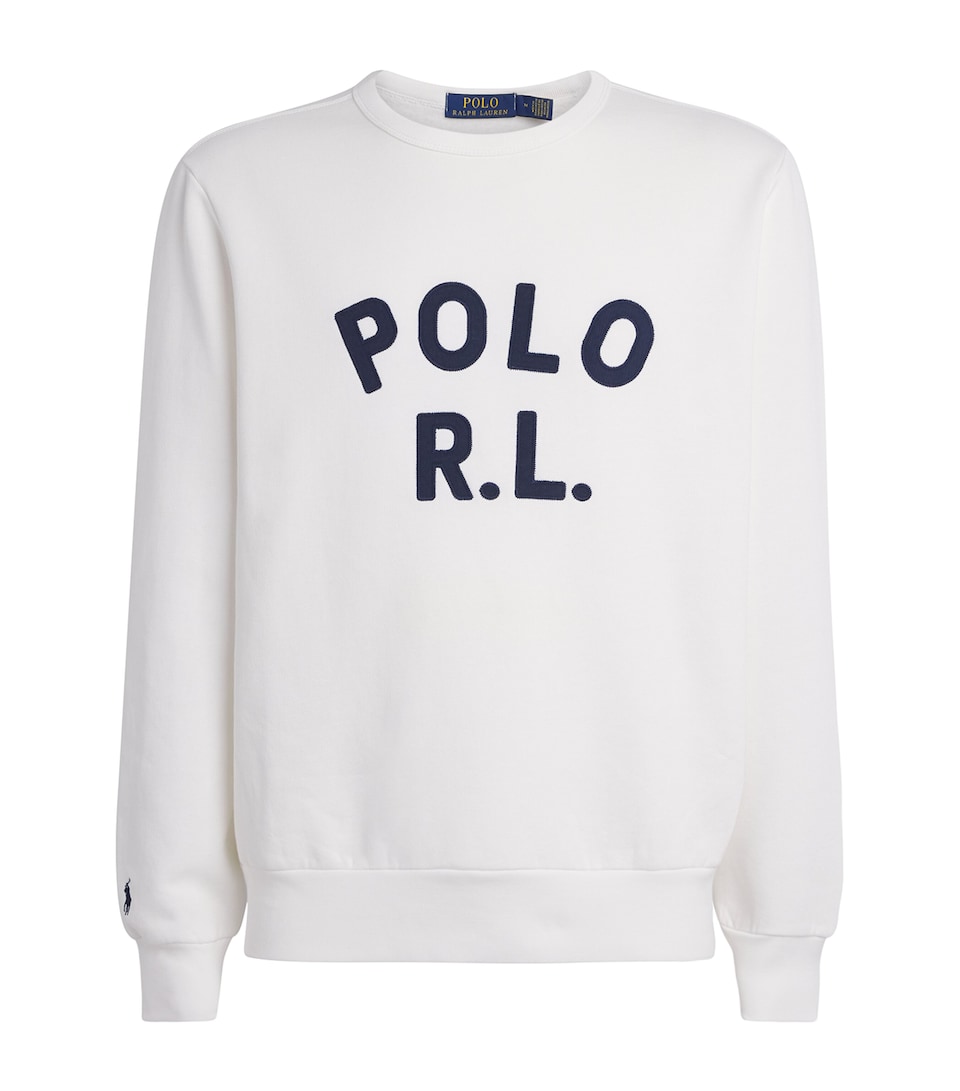 Polo Ralph Lauren Mens Cotton-Blend Logo Sweatshirt White
