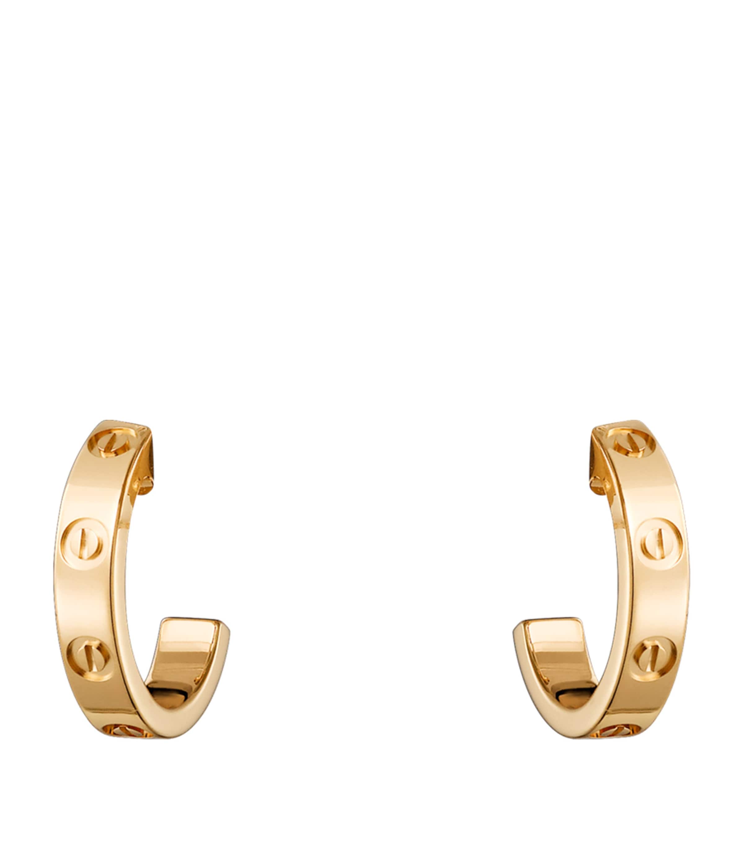 Yellow Gold LOVE Hoop Earrings