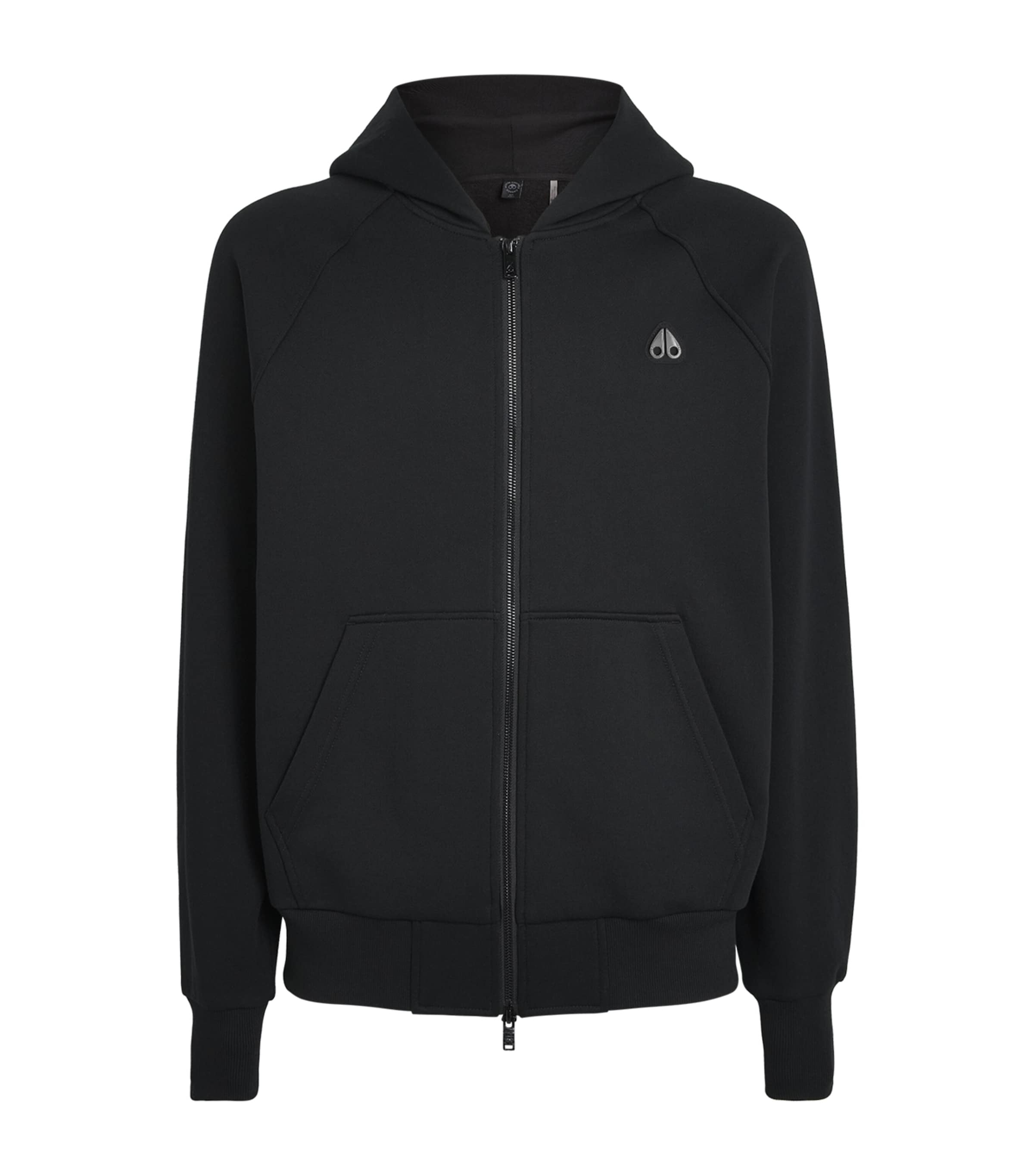 Moose Knuckles Mens Logo Yul Zip-Up Hoodie Black