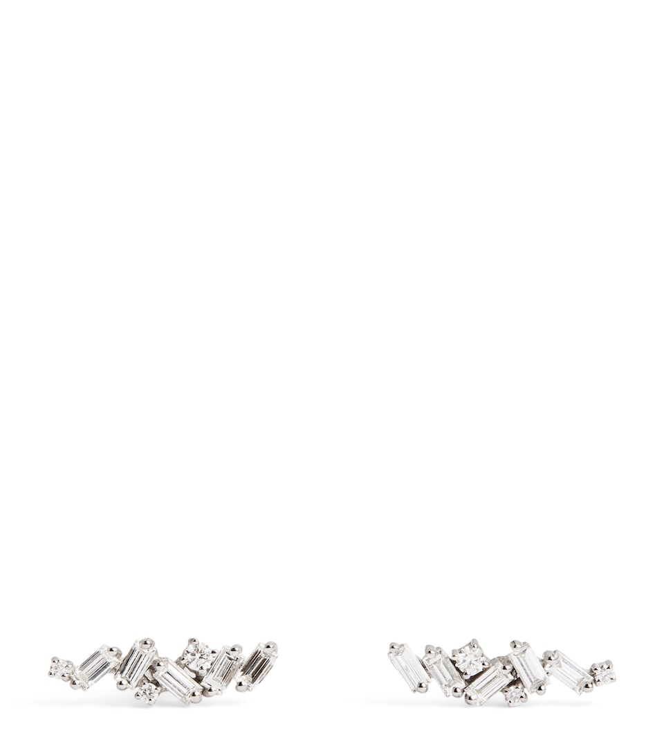 White Gold and Diamond Frenzy Stud Earrings