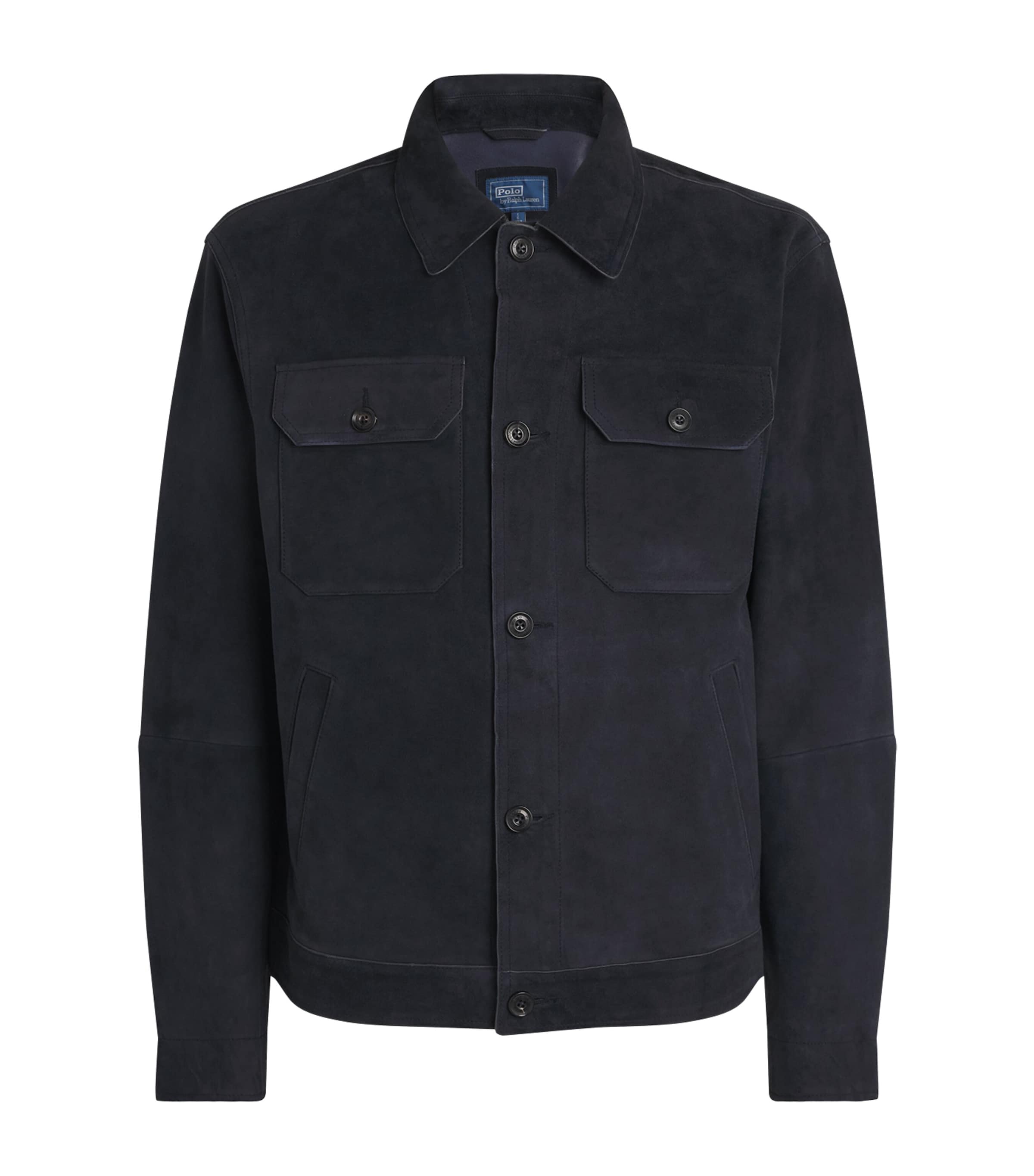 Polo Ralph Lauren Mens Lamb Suede Overshirt Collection Navy