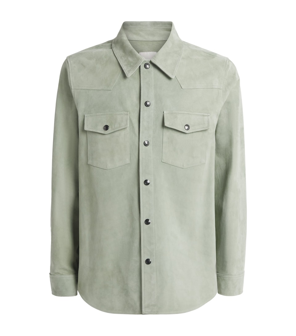 Paul Smith Mens Suede Slim Overshirt Green