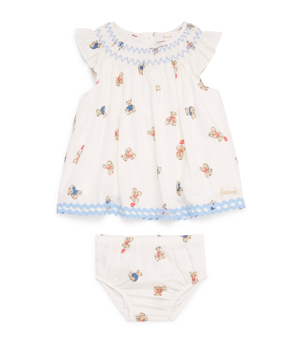Harrods Cotton Bear Print Dress and Bloomers Set (0-18 Months)