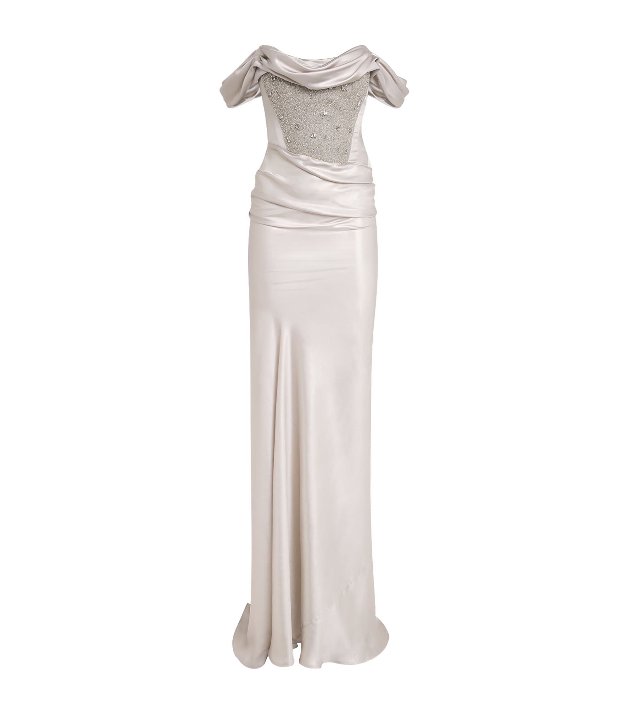 Satin Crystal Paloma Gown