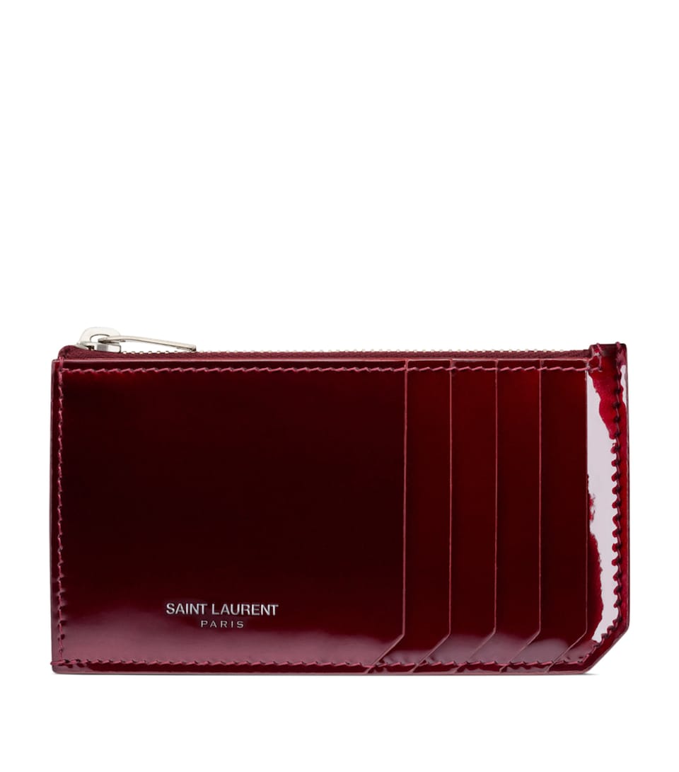 Patent Leather Zipped Coin and Card Holder