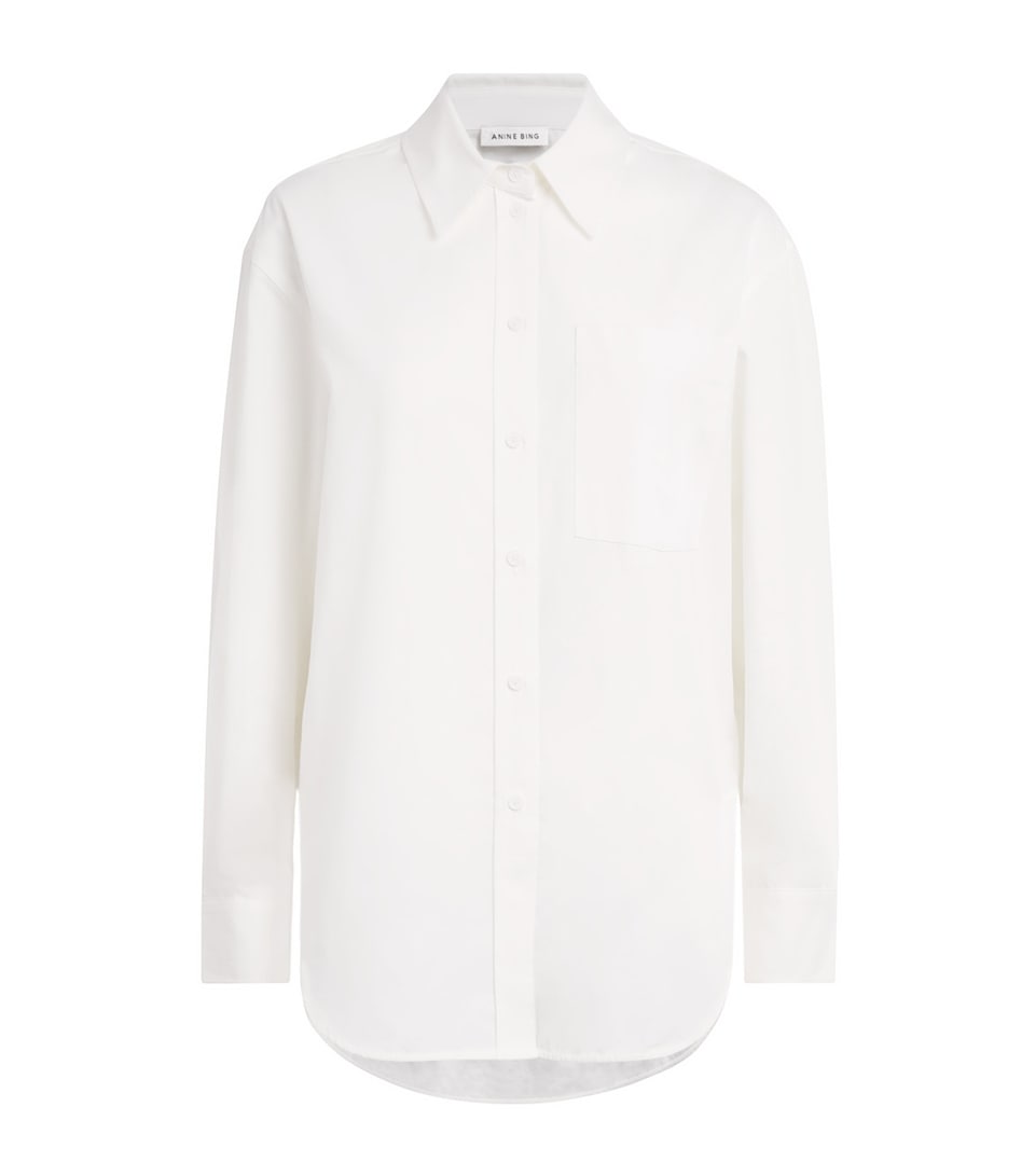 ANINE BING Womens Cotton Scott Shirt White