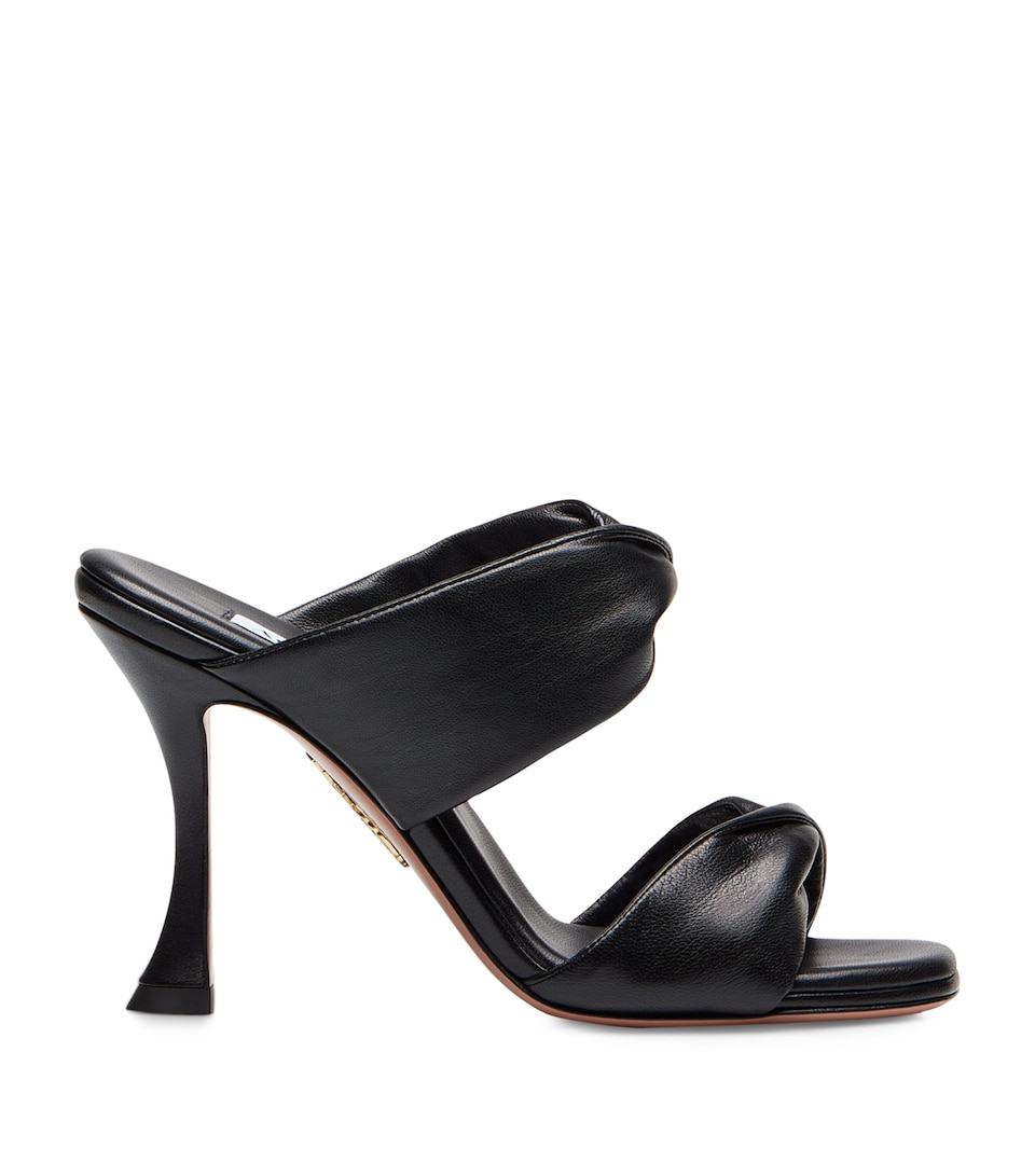 Leather Twist Heeled Sandals 95