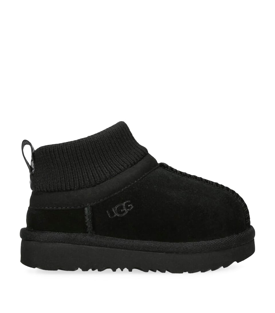 UGG Kids Classic Ultra Stretch Cuff Boots Black