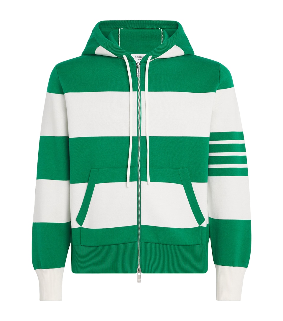 Thom Browne Mens 4-Bar Stripe Hector Hoodie Green