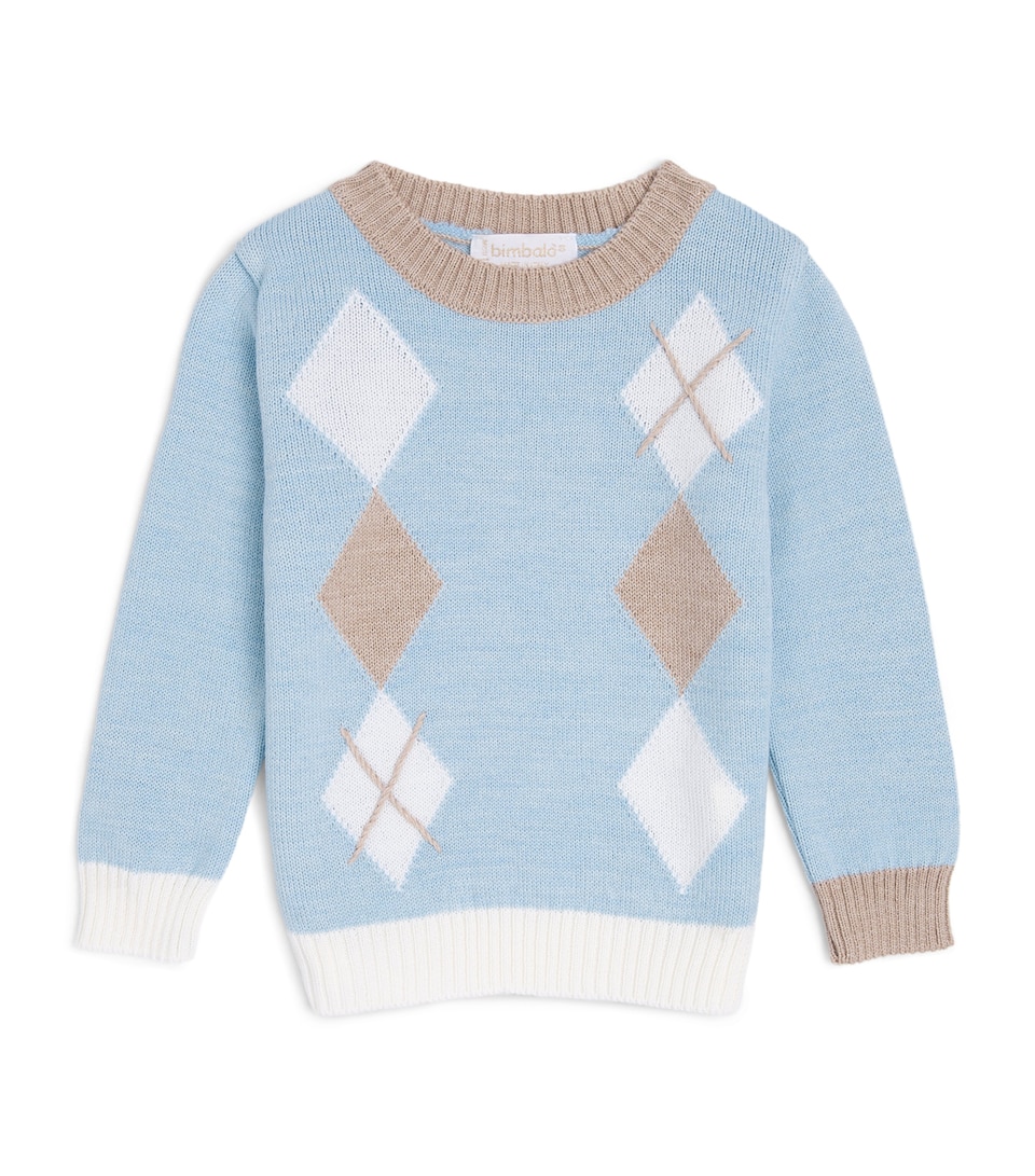 Bimbalo Argyle Sweater (1 Month-4 Years) Pale Blue