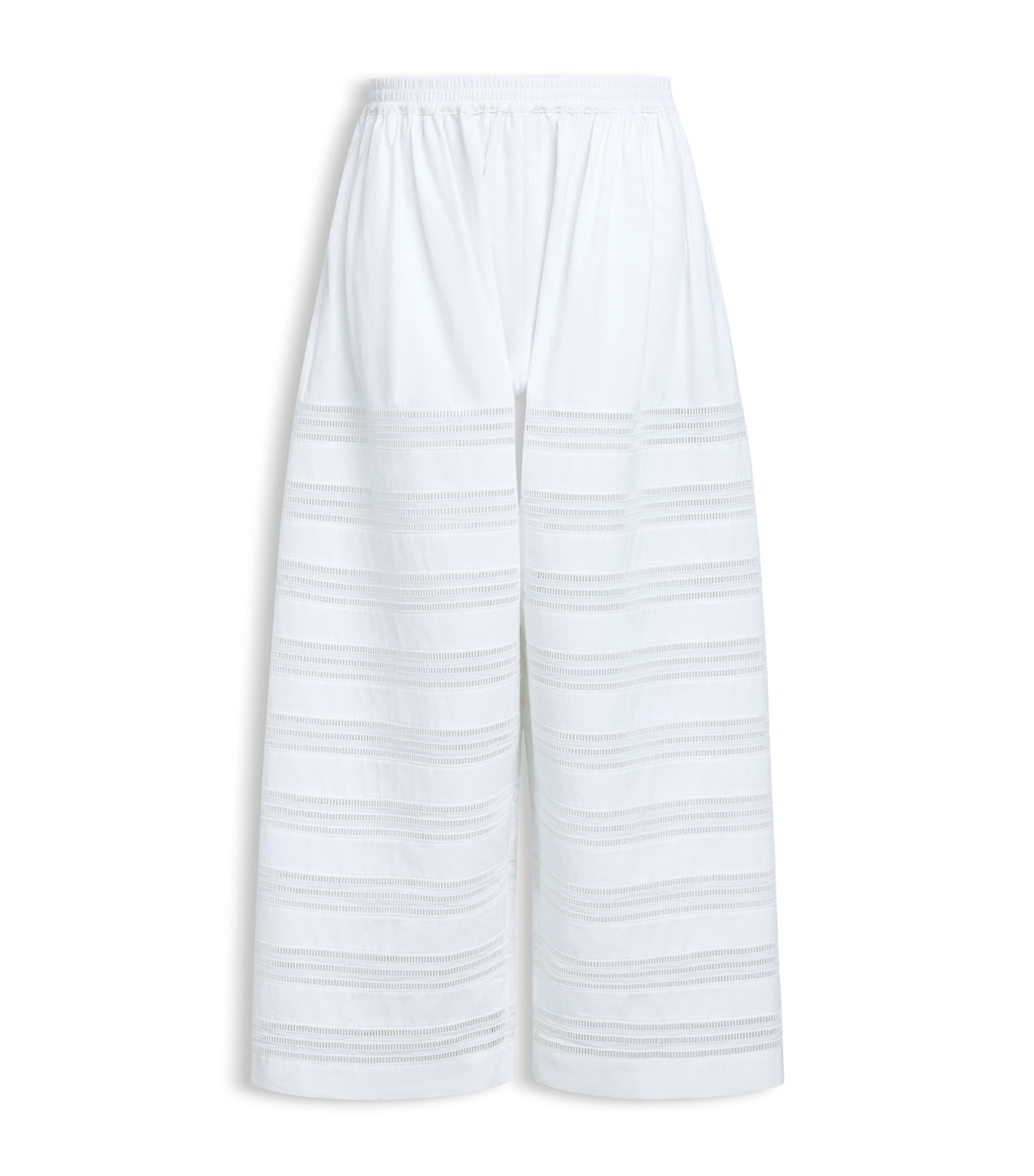 Alaïa Womens Cotton Poplin Open-Work Trousers White